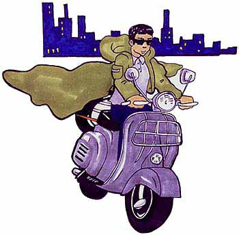 Scooter Boy<FONT SIZE=1>(TM)</FONT> on His Scooter